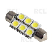 ЛАМПОЧКА для автомобиля LED белая 12В 6xLED, C5W цоколь,  ø9.5x36mm VLL12C_6B.jpg