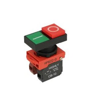 Dvigubas mygtukas žalias-raudonas įgilintas su kontaktais NC, NO Ø22mm, 3A, 230 VAC X92366.jpg